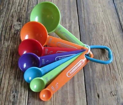 Farberware Nesting Measuring Spoons Set of 7 Kitchen Multicolor Durable Plastic - Image 1 of 4