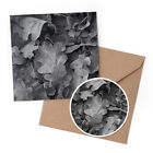 1 x Greeting Card & 10cm Sticker Set - BW - Frozen Winter Leaf Trees #35690