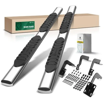 Barras de peldaños laterales rectas ovaladas cromadas S/S 304 de 5"" para Ford F-250/F-350 Super Duty Foto 1 de 4