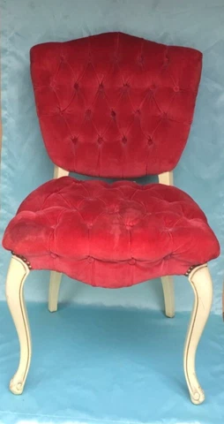 Vintage French Provincial Louis XVI Ornate Upholstered Side Chair ~ Vanity Chair Cover