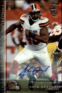 2015 Topps Field Access Autographs Browns Football Card #64 Nate Orchard 
