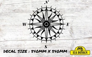 COMPASS 6 Vinilo Calcomanía Pegatina para Coche Furgoneta Campervan 540mm x 540mm - Imagen 1 de 2