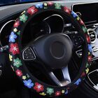 Flower Patterned Car Steering Wheel Cover Colorful Elastic No Inner Ring 38CM