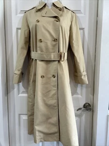 Vintage London Fog Maincoats Women's Tan Trench Coat Belted 12 R - Picture 1 of 13