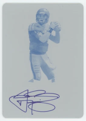 2014 LEAF METAL #1/1 JOHNNY MANZIEL ROOKIE AUTOGRAPH PRINTING PLATE CYAN DRAFT - Image 1 of 2