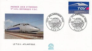 Enveloppe 1er jour 1655A 1989 Le TGV Atlantique - Picture 1 of 2
