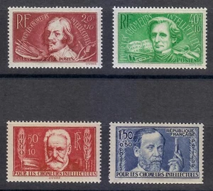 France 1936 MNH Mi 336-339 Jacques Callot,Victor Hugo,Hector Berlioz ,Pasteur ** - Picture 1 of 2
