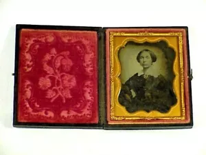 1/6 Plate AMBROTYPE Of WELL DRESSED LADY - Picture 1 of 3