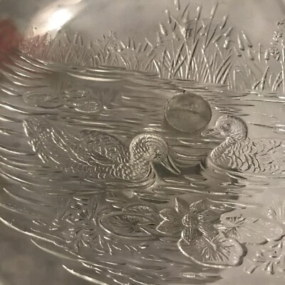 Bonboniere Fuß Gebäckschale ENTEN Motiv für Süßigkeiten Schale, Glas - Bild 1 von 4