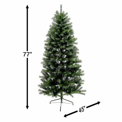 6.5FT Christmas Classic Fir Tree Unlit Classic Fir Half Christmas Tree New (A47) - Image 1 of 4