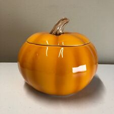 Teleflora Gifts 2pc Glossy Pumpkin Ceramic Cookie/Candy Jar Fall/Halloween Decor