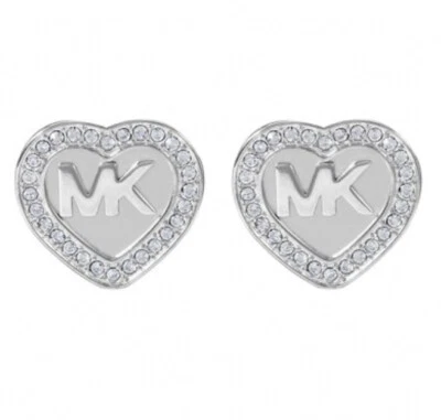 MICHAEL KORS SILVER-TONE PAVE CRYSTALS MONOGRAM EARRINGS MKJ6260040 Brand New - Image 1 of 2