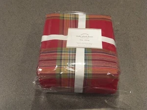 NEW RARE 5PC Pottery Barn King Blake Plaid Duvet Set w 4 Shams Winter Christmas - Picture 1 of 4