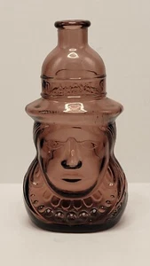 Vintage Wheaton NJ Medium Purple Hand Blown Glass Pocahontas Bottle Orig Sticker - Picture 1 of 14