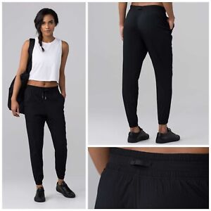 Lululemon In Depth Joggers 8 Black To & From High Rise Pants fly dance studio 
