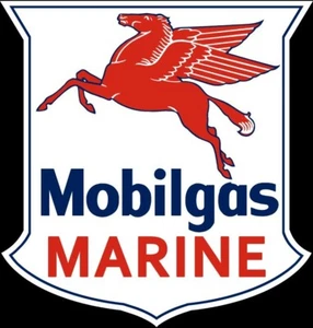 Mobil Oil Co. Marine Mobilgas w. Pegasus NEW Sign: 28" Tall Diecut USA Steel - Picture 1 of 1
