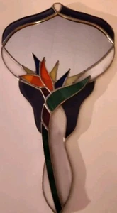 Vintage Buntglas Handspiegel 10" Länge zum Aufhängen Atemberaubend! - Bild 1 von 10