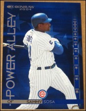 2004 Donruss Power Alley Blue Sammy Sosa Card #PA13 Chicago Cubs 0189 / 1000