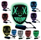 LED Halloween Light Up Mask Fancy Dress Cosplay Trick Treat Costume Party