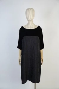 Toast Black Velvet & Silk Blend Shift Dress UK 18 Loose Fit Minimalist - Picture 1 of 13