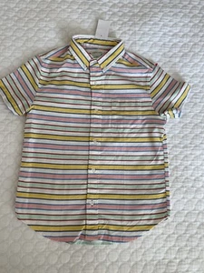 CREWCUTS Shirt Boy's Size 10  Stripe Multi Color Short Sleeve  Button Down New - Picture 1 of 8