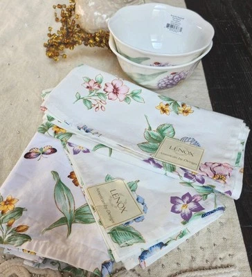 Lenox Butterfly Medow 2 миски для риса и 3 салфетки комплект хлопок и лен 2 Crm 1wht - Изображение 1 из 4