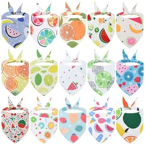 Washable Dog Scarf Cotton Cat Bibs Cute Pet Bandana Pet Supplies - Picture 1 of 22