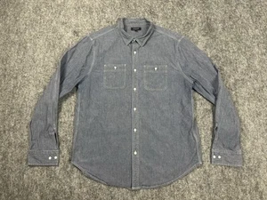 Camisa de prueba para hombre 2XL azul índigo cambray delgada camisa fuerte ropa de trabajo Huckberry - Imagen 1 de 9