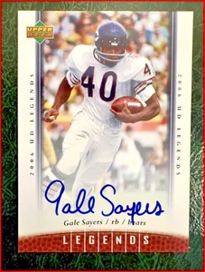 GALE SAYERS 2006 UD UPPER DECK SIGNED AUTOGRAPH CARD HOF Chicago BEARS Jayhawks - Picture 1 of 2