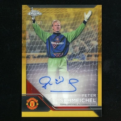 2024-25 Topps Chrome Deluxe Peter Schmeichel Auto Gold 4/50 Man United 5V811 Foto 1 de 2