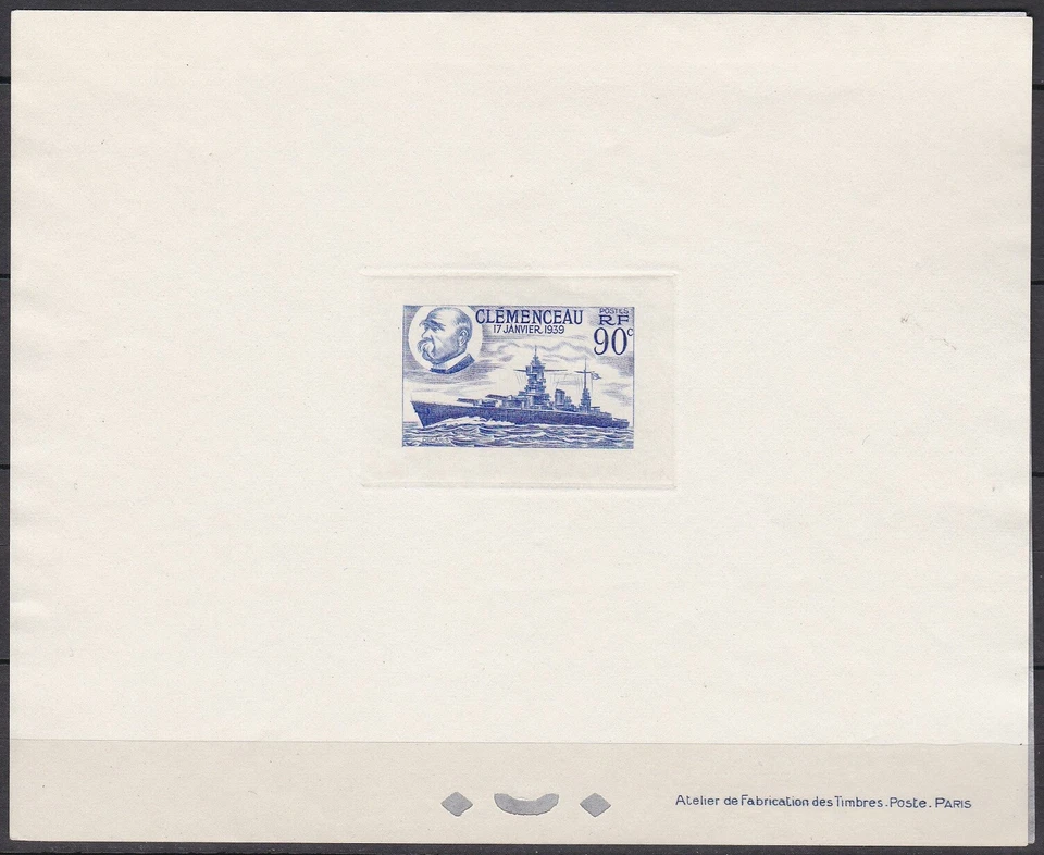France Sc371 Georges Clemenceau, Battleship, Warship, Ship, Deluxe Proof - Image 1 of 1