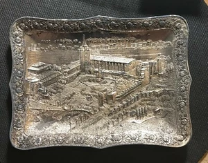 1933 CHICAGO WORLD'S FAIR HALL OF SCIENCE 3 3/4 x 5 1/4" SILVER PLATED TRAY - Bild 1 von 2