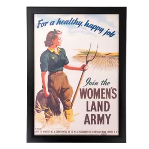 WW2 Themed British Womens Land Army Framed Print-Army Porpaganda-A4 Framed Print - Picture 1 of 3