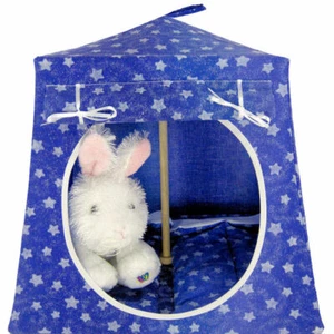 Purple, Star Print Toy Play Folding Camping Tent, 2 Sleeping Bags, Handmade - Picture 1 of 7