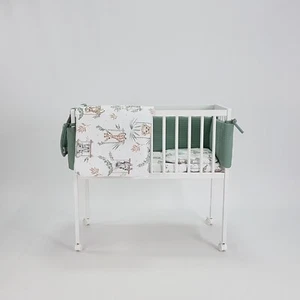 Kinderbett Mini Beistellbett 80x40cm, weiß Matratze und Bettwäsche - Bild 1 von 38