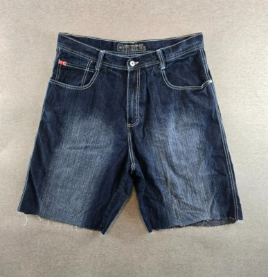 Vintage Southpole Jean Shorts Mens 38 Dark Denim Cutoff Baggy Y2K 3180 Red Tab - Image 1 of 4