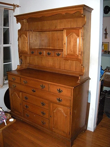 Thomasville Hartford House Vintage 1960s Solid Maple Hutch China Cabinet Buffet Cover