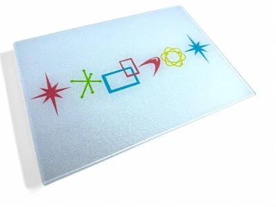 Atomic Retro Mid Century Cutting / Charcuterie Board Serving Tray Starburst - Image 1 of 4