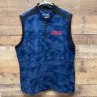 Adidas USA Golf Ryder Cup Team 1/4 Zip Vest Blue Size Mens Large GREAT!