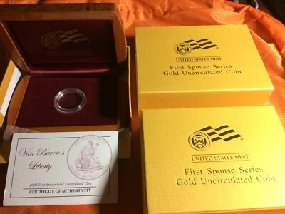 2008-W Unc $10 Gold Martin Van Buren First Spouse BOX OGP & COA (X-24) NO Coins - Image 1 of 4