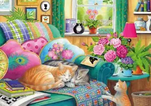 Otter House Cat Naps Jigsaw Puzzle (500 XL Extra Large Pieces) - Picture 1 of 1