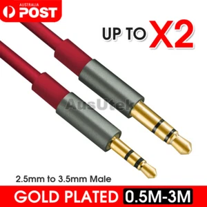 Stereo 2.5mm to 3.5mm Plug Male Audio Adapter Cable Headphones Car MP3 Aux Jack - Picture 1 of 10