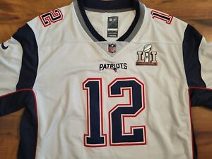 Tom Brady White Patriots Super Bowl 51 Nike Jersey Mens XL