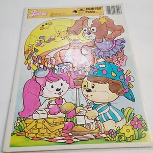 Vintage 80s Poochie Kawaii Pastel Golden Tray Puzzle 4527C - Picture 1 of 12