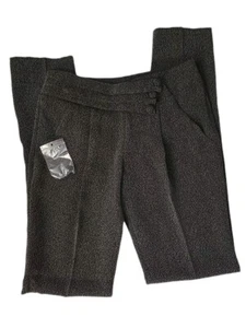 Emporio Armani Women's Striped Pleated Trousers Gray Black Size 38 EU Size 8 US - Picture 1 of 8