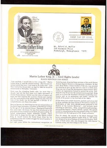 Postal Society First Day Cover FDC. # 1771 15 cent Martin Luther King 1979 stamp - Picture 1 of 1