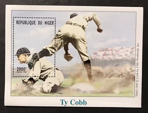 NIGER 1999 MNH TY COBB STAMPS SOUVENIR SHEET DETROIT TIGERS BASEBALL SPORTS - Picture 1 of 1