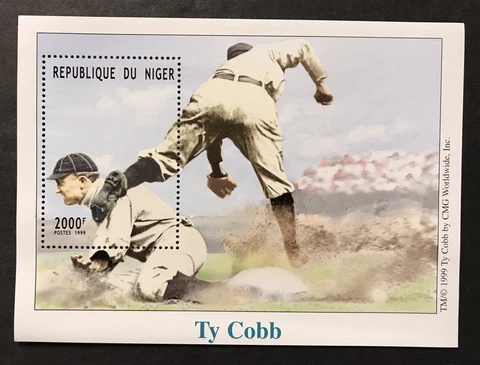 NIGER 1999 MNH TY COBB STAMPS SOUVENIR SHEET DETROIT TIGERS BASEBALL SPORTS Cover