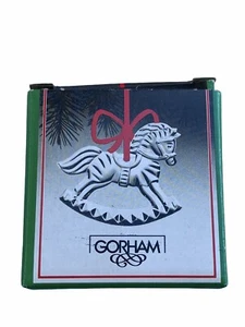 Gorham Holiday Rocking Horse Christmas Ornament Full Lead Crystal C560 2 3/4" - Picture 1 of 11