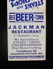 1940s Jackman Restaurant C. Morency téléphone 95 Jackman Station ME Somerset Co